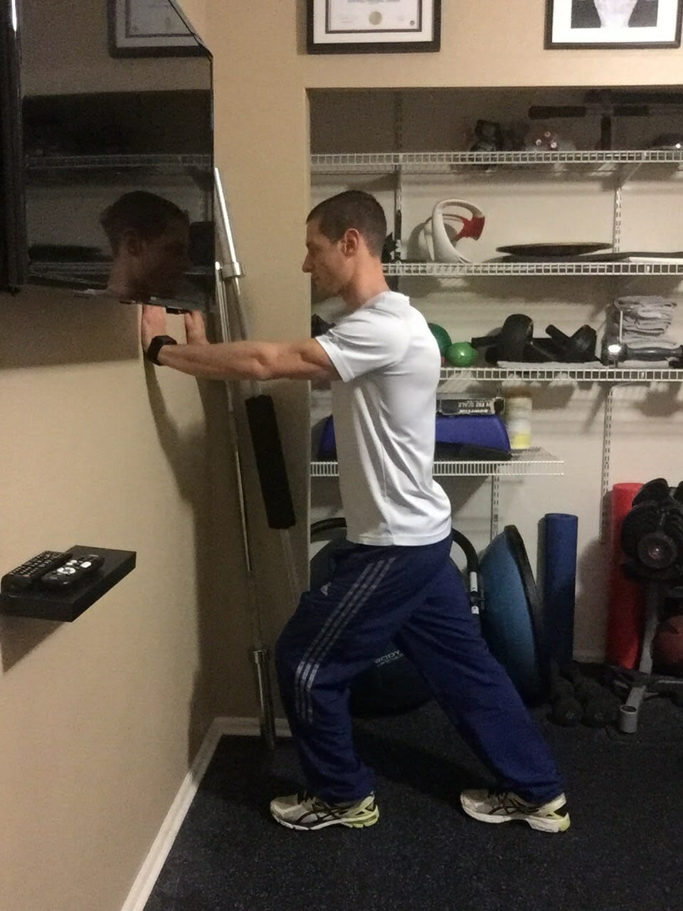 Wall Leaning Gastrocnemius Stretch